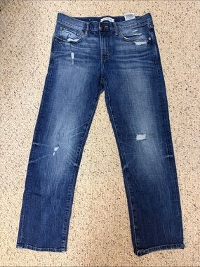 Banana Republic Distressed Boyfriend Jeans - Dark Blue